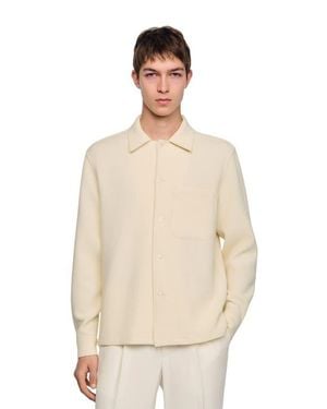 Sandro Textured Shark Collar Shirt - Natural