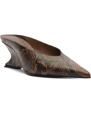 SCHUTZ SHOES Siena Pointed Toe Wedge Mule - Brown