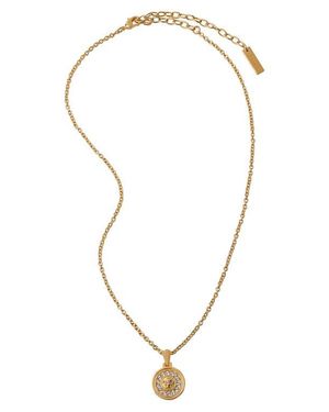 Versace Medusa Crystal Pendant Necklace - Blue