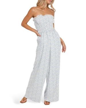 Petal & Pup Yulissa Strapless Jumpsuit - White