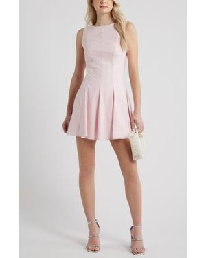 BP. Bateau Neck Fit & Flare Minidress - Pink
