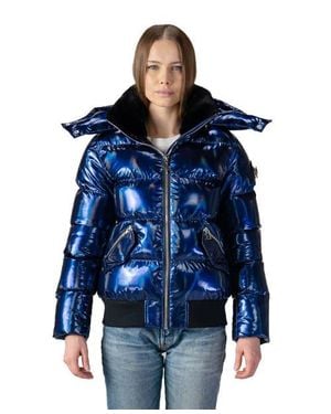 Woodpecker Woody Bomber Quilted Coat - Blue