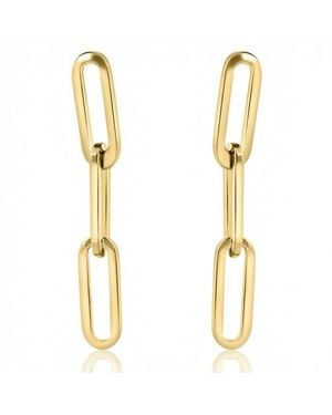 Bliss Diamond 14K Clip Dangle Earrings 3/4 Tall - Metallic
