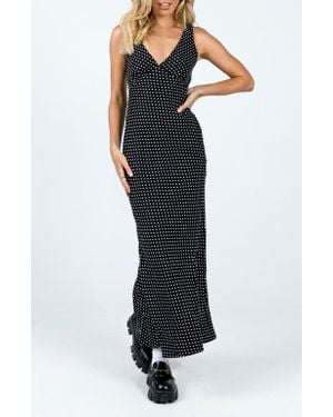 Princess Polly Nellie Polka Dot Maxi Dress - Black