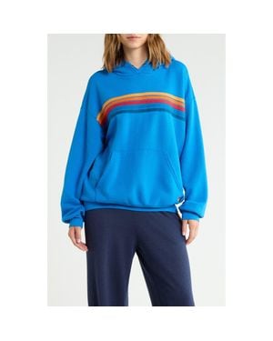 Aviator Nation 5 Stripe Hoodie - Blue