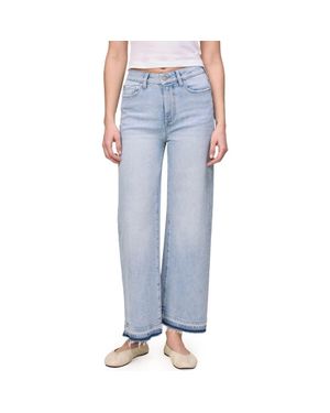 WARP+WEFT Icn Release Hem High Waist Ankle Wide Leg Jeans - Blue