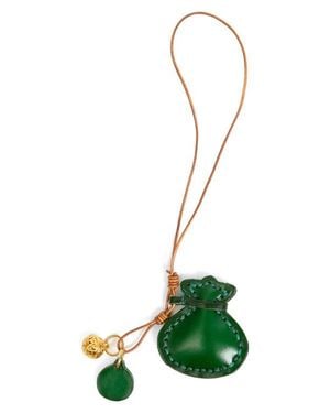 Clare V. L'Argent Leather Bag Charm - Green