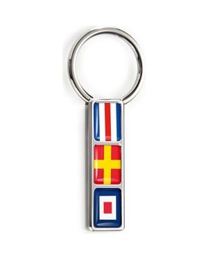 M-clip M-Clip Nautical Flag Key Ring - White