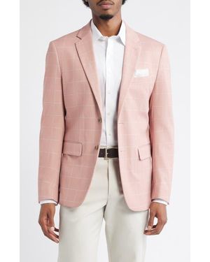 Daniel Hechter Windowpane Check Knit Sport Coat - Pink