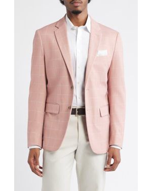 Daniel Hechter Windowpane Check Knit Sport Coat - Pink