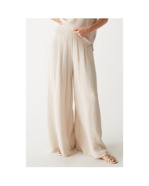 Michael Stars Simba Smocked Waist Wide Leg Pants - Natural