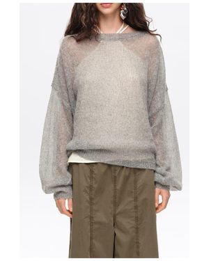 Bimba Y Lola Mohair Boat Neck Sweater - Gray