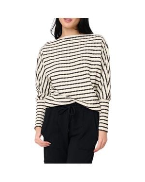 Gibsonlook Slouchy Stripe Sweater - Black