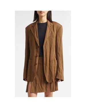 Eckhaus Latta Shadow Nylon Twill Blazer - Brown