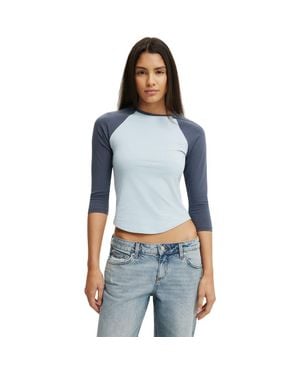Cotton On 90S Baby Raglan 3/4 Tee - Blue