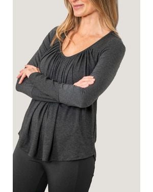 JJwinks Full Moon Built-In Shelf Lounge & Sleep Long Sleeve Top - Black