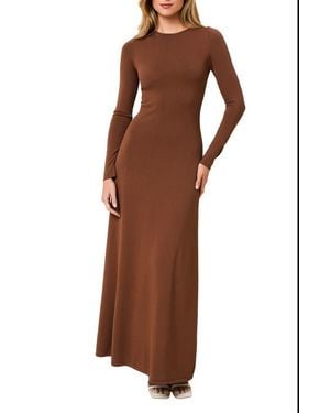 Solid & Striped The Dora Long Sleeve Knit Maxi Dress - Brown