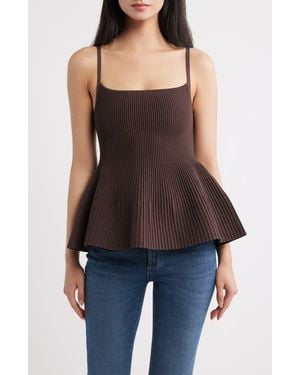 DL1961 Instasculpt Rib Peplum Tank - Black
