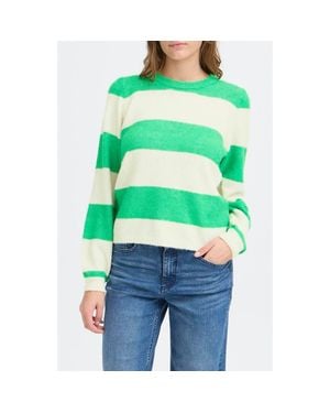 Ichi Ihdusty Stripe Sweater - Green
