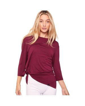 Rebody Active Anen Side Tie 3/4 Sleeve Top - Purple