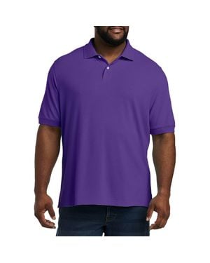 Essentials Big & Tall Piqué Mesh Short-Sleeve Polo Shirt - Purple