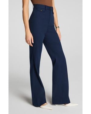 Spanx Button Pocket High Waist Flare Leg Pants - Blue