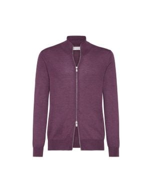 Brunello Cucinelli Lightweight Knit Cardigan - Purple