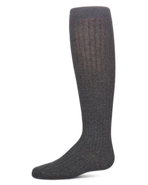 Memoi Ribbed Knee High Sock - Gray