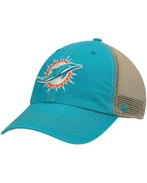 '47 Natural Miami Dolphins Trawler Trucker Clean Up Snapback Hat - Blue