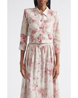 L'Agence Eda Jungle Toile Linen Jacket - Multicolor