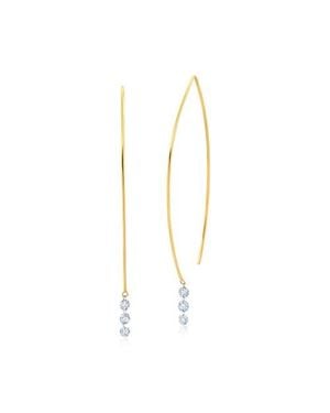 Graziela Floating Diamond Earrings - Metallic