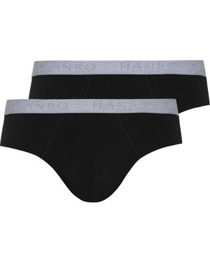 Hanro Cotton Essentials 2-Pack Cotton Briefs - Black