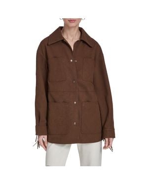 Levi's Fringe Faux Suede Chore Jacket - Brown
