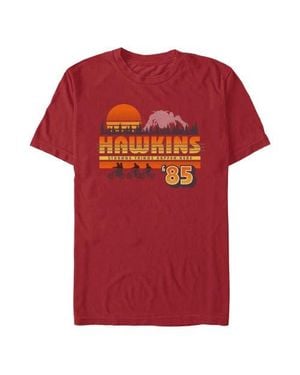 Stranger Things Retro Hawkins Bikers Graphic T-Shirt - Red