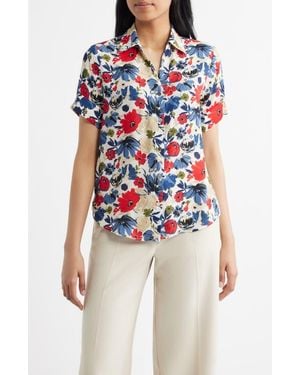 Anne Klein Floral Print Shirt - Red