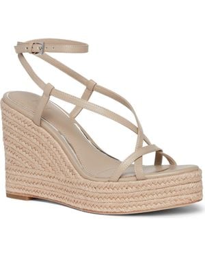PAIGE Marlow Ankle Strap Espadrille Platform Wedge Sandal - Metallic