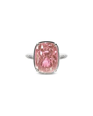 Sterling Forever Elongated Cushion-Cut Cubic Zirconia Cocktail Ring - Pink