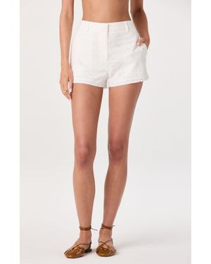 Astr Mercy Eyelet Cotton Micro Shorts - White