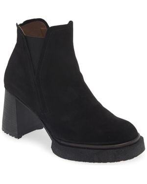 Wonders Platform Chelsea Boot - Black