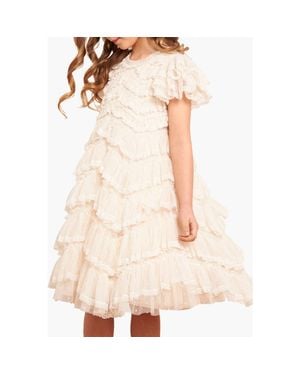 Needle & Thread Kid's Libby Lace Kids Dress - Natural