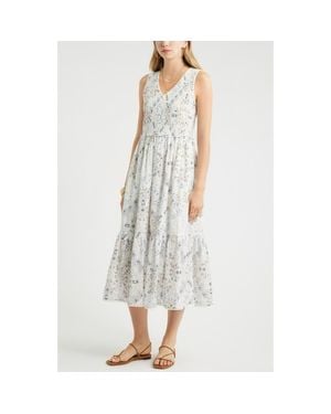 Treasure & Bond Smocked Tank Midi Dress - White