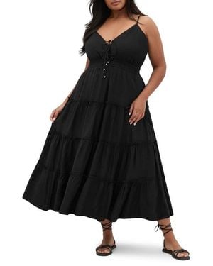 City Chic Aiza Midi Sundress - Black
