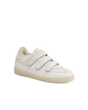J/Slides Harper Shearling Lined Sneaker - White
