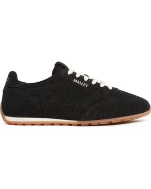 Mallet Penn Gum Leather Retro Runner Sneakers - Black