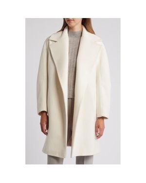 Fleurette Jade Open Front Wool Coat - Natural
