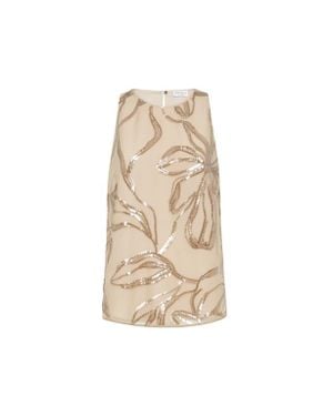 Brunello Cucinelli Crispy Silk Top - Natural