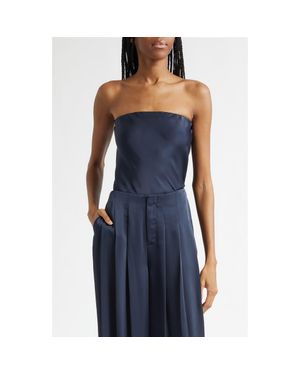 Ramy Brook Ruben Strapless Satin Bodysuit - Blue