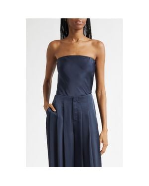 Ramy Brook Ruben Strapless Satin Bodysuit - Blue
