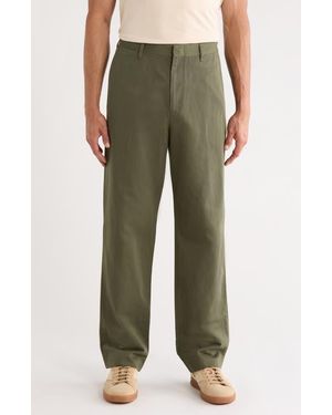 Vince Louie Cotton & Linen Chinos - Green