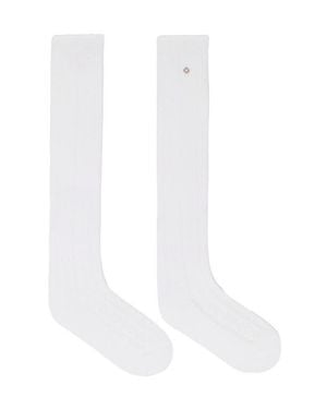Maje Knee-High Pointelle Socks - White